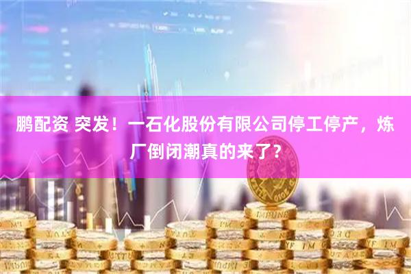 鹏配资 突发!一石化股份有限公司停工停产,炼厂倒闭潮真的来了?