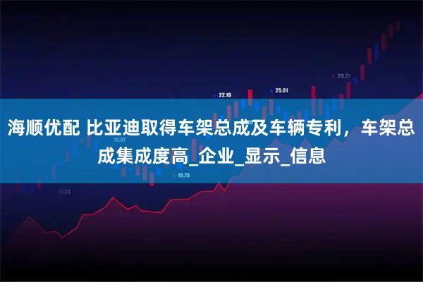 海顺优配 比亚迪取得车架总成及车辆专利，车架总成集成度高_企业_显示_信息