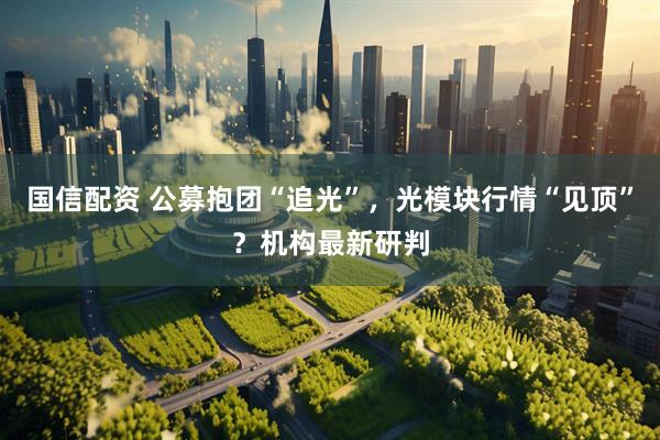 国信配资 公募抱团“追光”，光模块行情“见顶”？机构最新研判